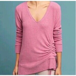 Women's Anthropologie Saturday Sunday Side Ruched Sweater Pink Small